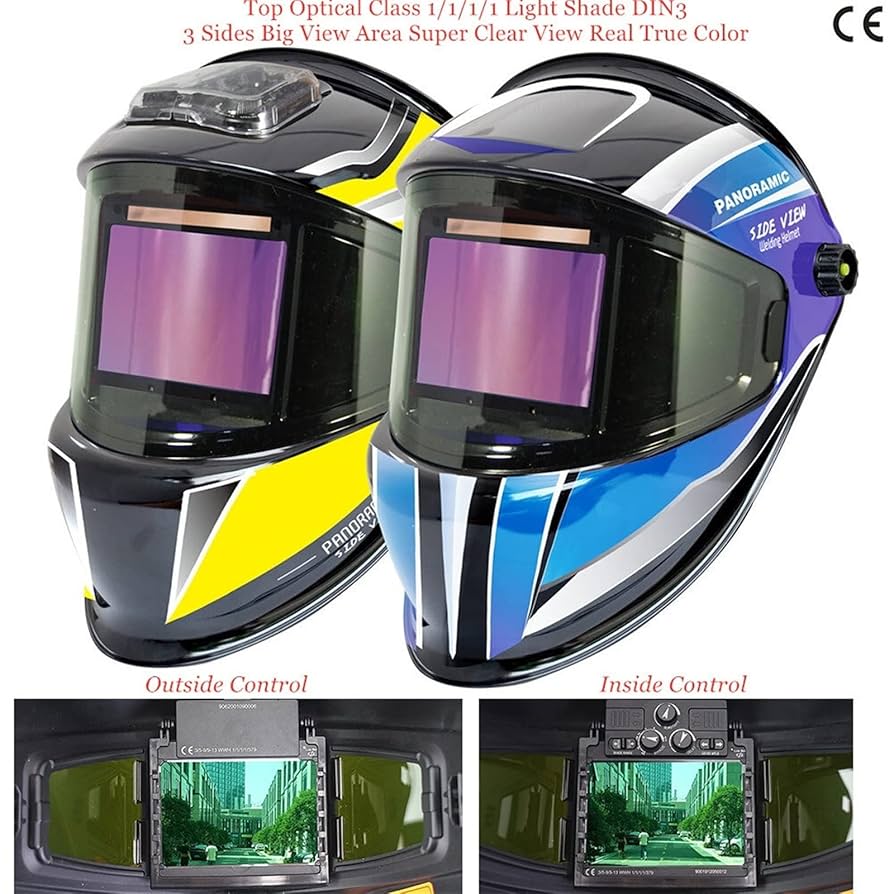 Amazon | 溶接面 溶接ヘルメット 3 側面図 DIN 5-9/9-13 光学